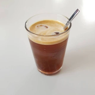 Iced syrup waffle coffee